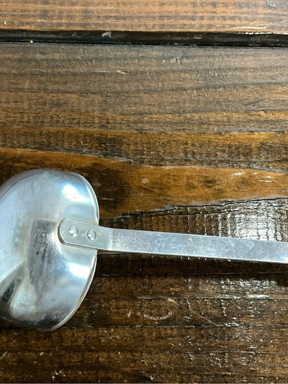 Vintage EKCO Forge Stainless Steel Ladle with Turquoise Blue Handle MCM